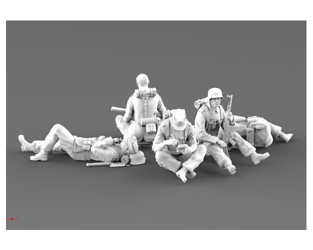 Soldados alemanes descansando (5 figuras)