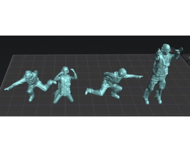 Crew cubierta de portaviones (set.1). 4 figuras - 1/48