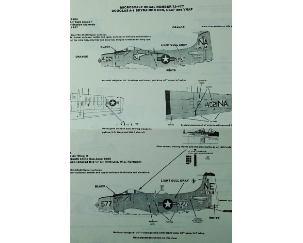 A-1 SKYRAIDERS VA-25, VA-196, USAF & VIETNAM
