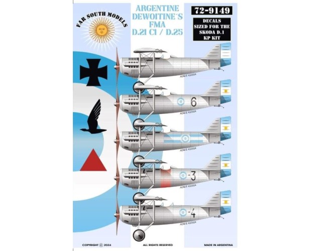 ARGENTINE DEWOITINE'S FMA D.21 C1 / D.25 - 1/72