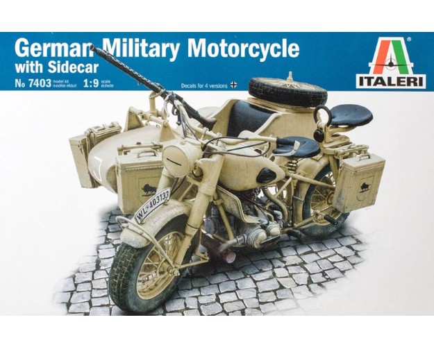 GERMAN MILITARY MOTORCYCLE WITH SIDECAR - ESCALA 1/9