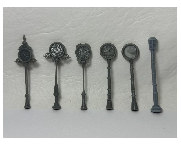 Set de relojes y farolas x 6