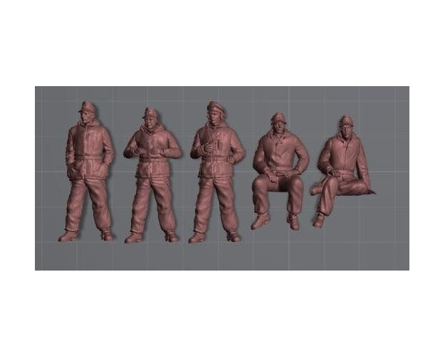 Tripulación alemana de tanques - Invierno (5 figuras) Set 2