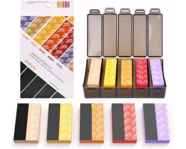 JUEGO PROFESIONAL DE LIJAS EN ESPONJA PARA MAQUETAS - #180 #280 #400 #600 #800