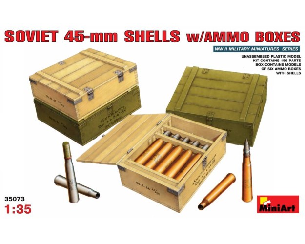 " Soviet 45mm Shells w/ Ammo Boxes"