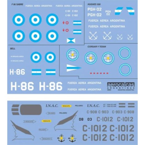 Sabre F-86 F-40 *** Skyhawk A4 AR *** Hughes 500 *** Bell *** Corsair y Texan (48902)