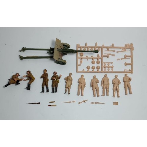 CAÑON 76mm + 10 SIRVIENTES/SOLDADOS SOVIÉTICOS IIGM