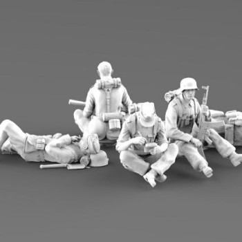 Soldados alemanes descansando (5 figuras)