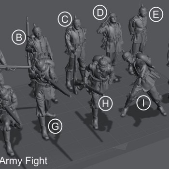 WWI Alemanes combatiendo (7 figuras)