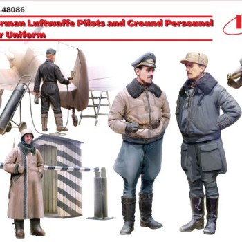WWII GERMAN LUFTWAFFE PILOTS AND GROUND PERSONNEL IN WINTER UNIFORM (sin caja)