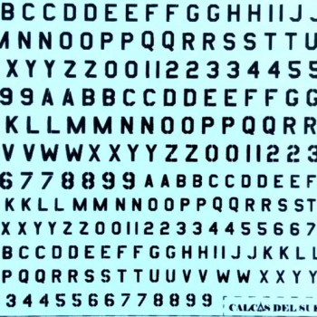 TIPOGRAFÍA USAF Y USAAF COLOR NEGRO