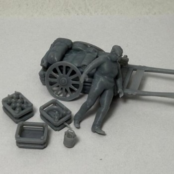 Civil con carreta y carga